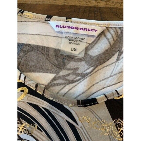 Allison Dailey Sz Large Top 3/4 Sleeve Glitzy Travel Cruise Coastal - Picture 7 of 16